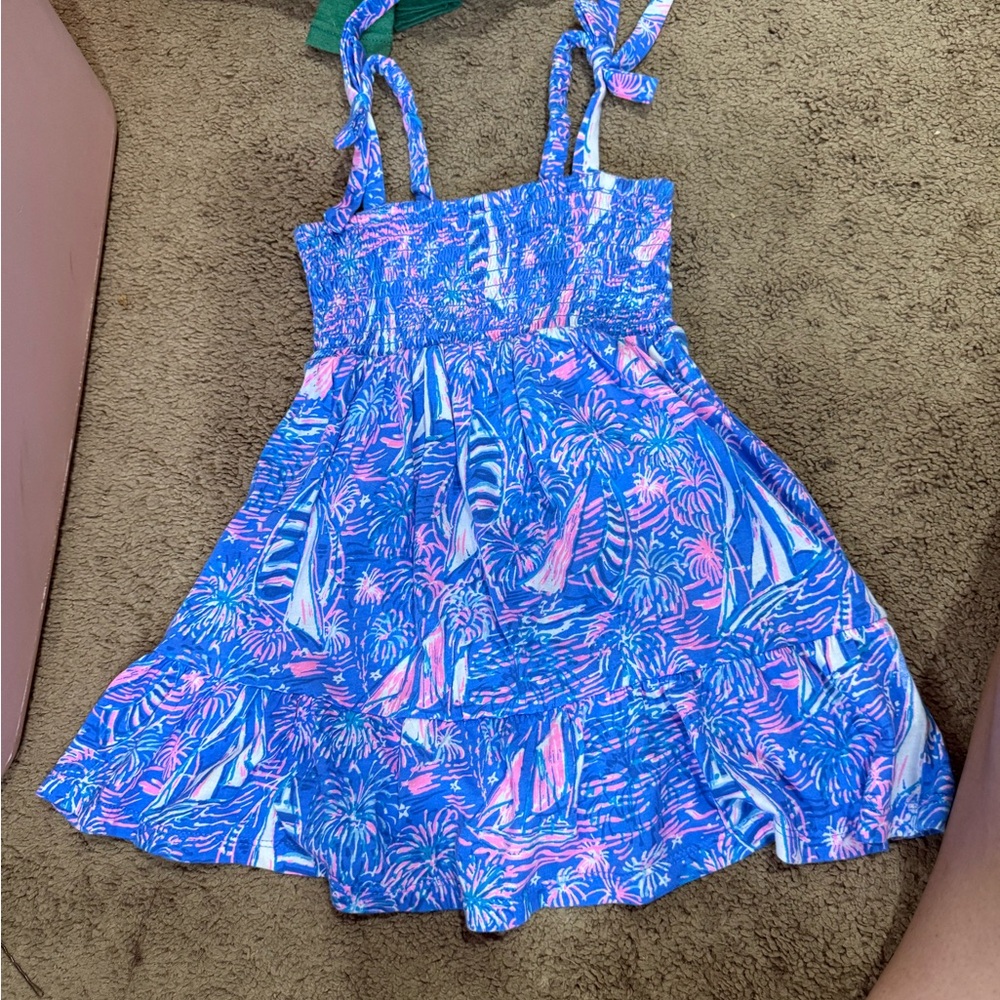 Lilly Pulitzer Blue and Pink Sailboat Patterned Dress